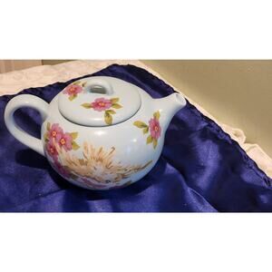 Songbird Garden by Rosie B Farmer Blue Floral Coffee Teapot